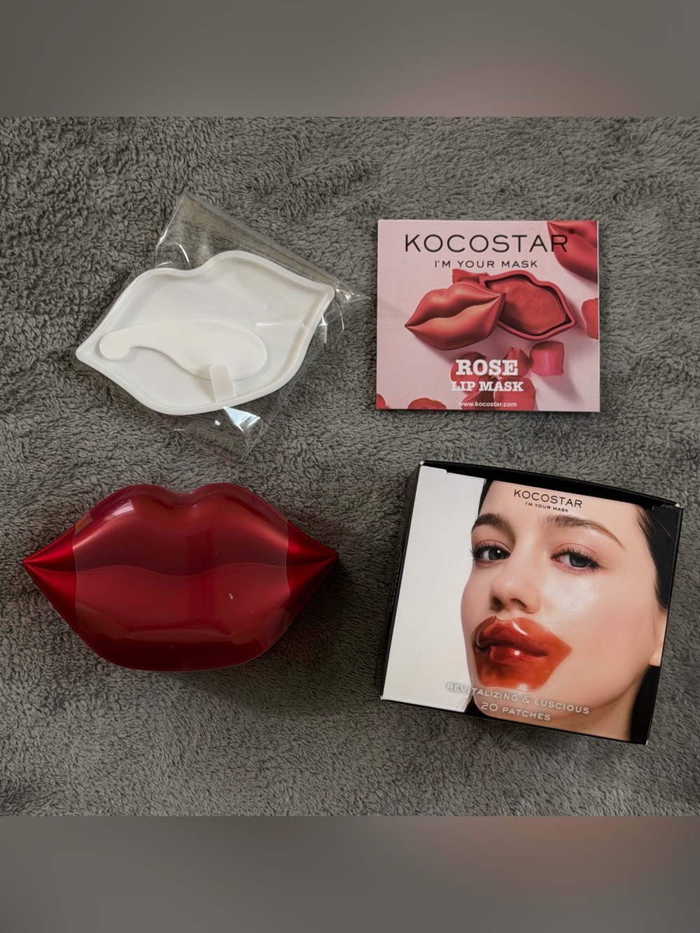 KOCOSTAR Rose Lip Mask - Moisturizing Lip Hydrogel Masks 20 ct